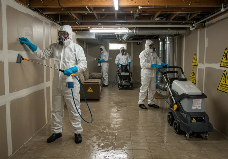 Basement Moisture Removal and Structural Drying process in Alexander, AR